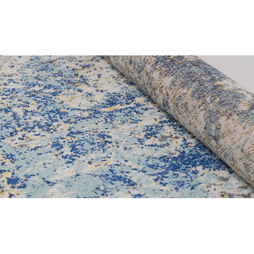 17 Stories Thorold Abstract Blue/Ivory Area Rug & Reviews Wayfair